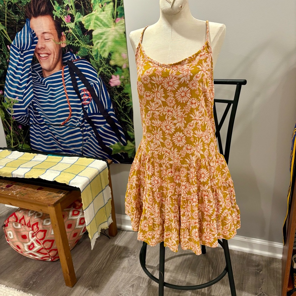 Mustard yellow floral sundress